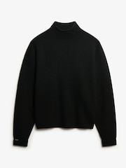 Superdry Black Slouchy Mock Neck Jumper - Image 6 of 6