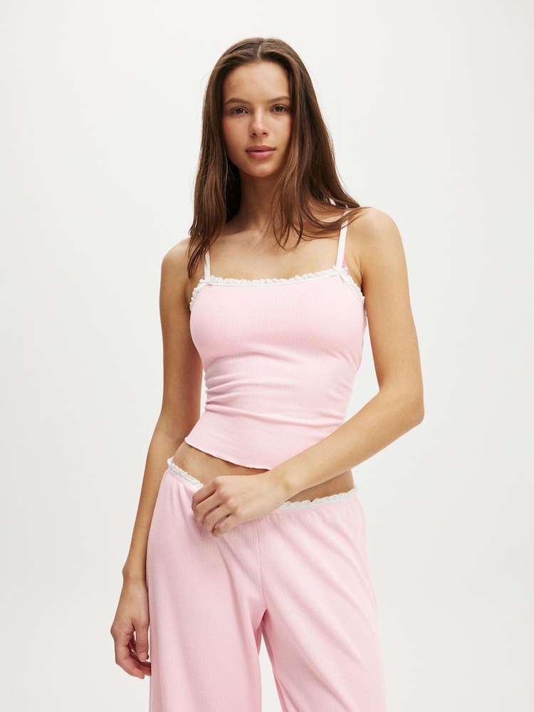 Pink - Cotton On Baby Waffle Lock Square Neck Cami Pyjamas Top - Bild 1 von 4