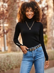 Sosandar Black Roll Neck Jumper - Image 5 of 5