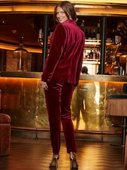 Sosandar Red Velvet Tailored Blazer - Image 4 of 5