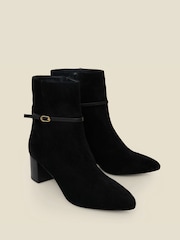 Sosandar Brown Suede Buckle Detail Ankle Boots - Image 2 of 4