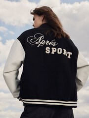 Mint Velvet Black Varsity Bomber Jacket - Image 3 of 9