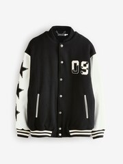 Mint Velvet Black Varsity Bomber Jacket - Image 7 of 9