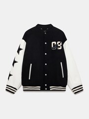 Mint Velvet Black Varsity Bomber Jacket - Image 8 of 9