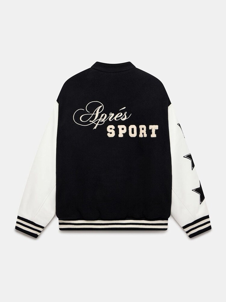 Mint Velvet Black Varsity Bomber Jacket - Image 9 of 9