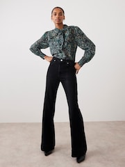 Mint Velvet Green Floral Print Tie Neck Blouse - Imagen 5 de 8
