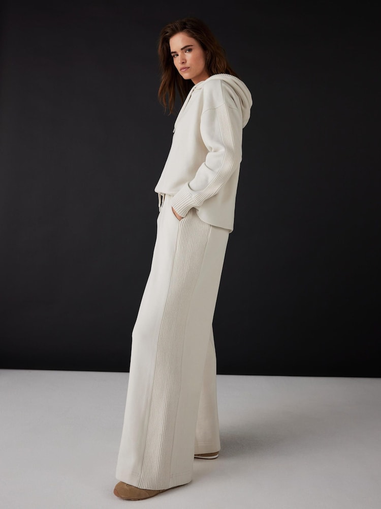 Mint Velvet White Knit Wide Leg Joggers - Image 1 of 6 Mint Velvet White Knit Wide Leg Joggers - Image 1 of 6