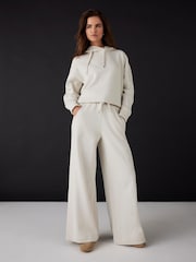 Mint Velvet White Knit Wide Leg Joggers - Image 2 of 6