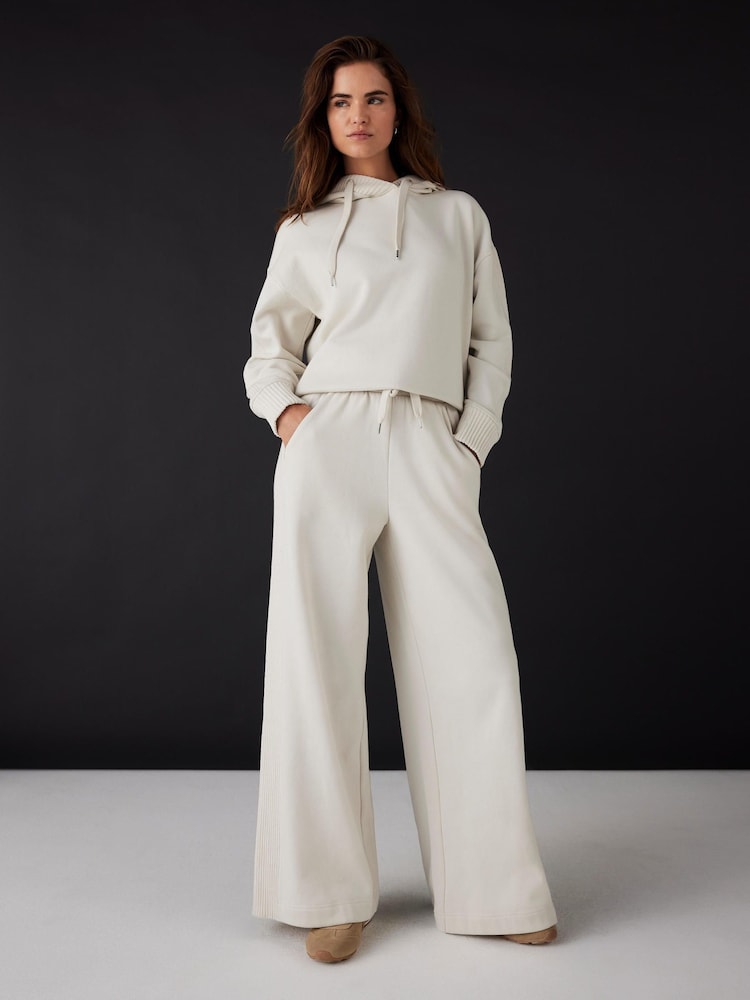 Mint Velvet White Knit Wide Leg Joggers - Image 2 of 6 Mint Velvet White Knit Wide Leg Joggers - Image 2 of 6