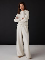 Mint Velvet White Knit Wide Leg Joggers - Image 4 of 6