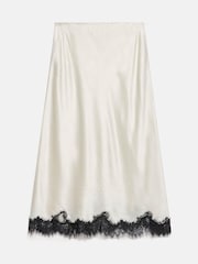 Mint Velvet Cream Lace Satin Slip Skirt - Image 7 of 7