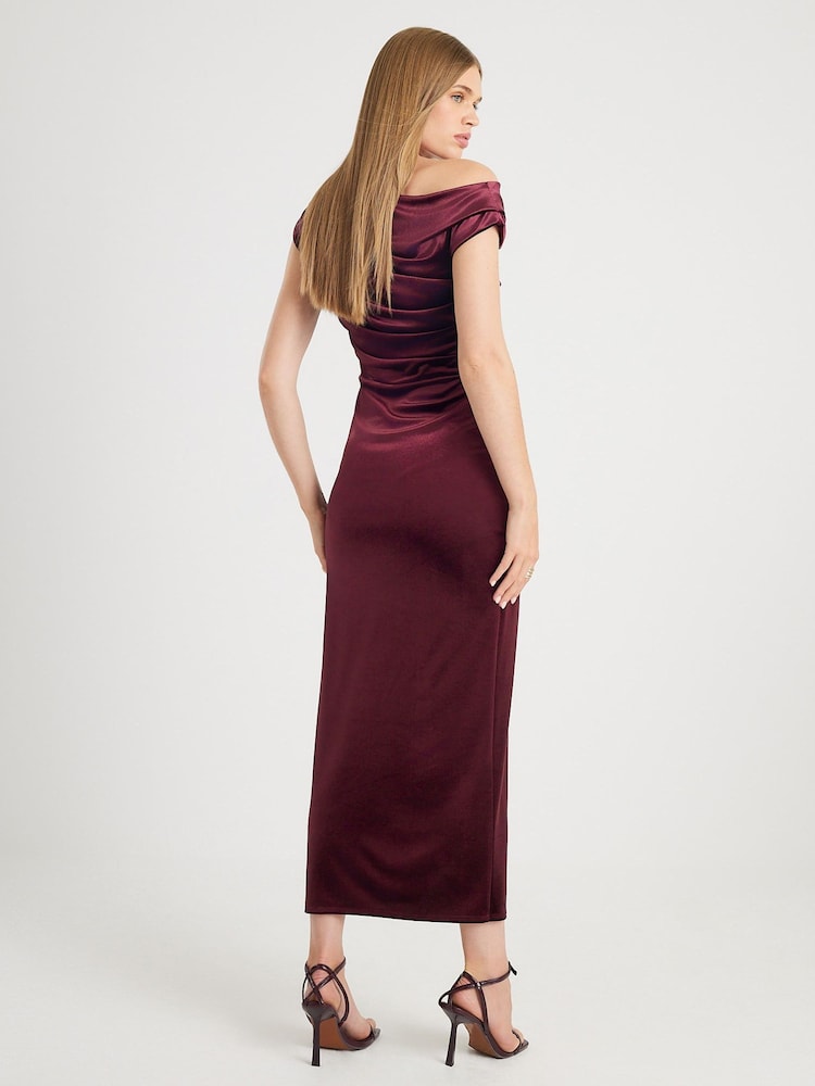 River Island Purple Sleeveless Velvet Drape Midi Dress - Image 2 of 4