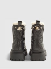 River Island Black Fur Lined Quilted Chelsea Boots - Image 3 of 5