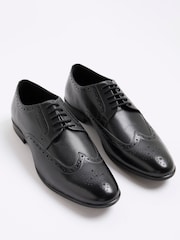 River Island Black Leather Derby Brogue Shoes - Image 4 of 6