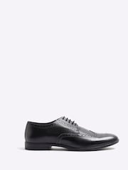 River Island Black Leather Derby Brogue Shoes - Image 5 of 6