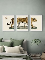 East End Prints Set of 3 White Jaguar Wall Art Prints by Natural History Museum - Image 1 of 2
