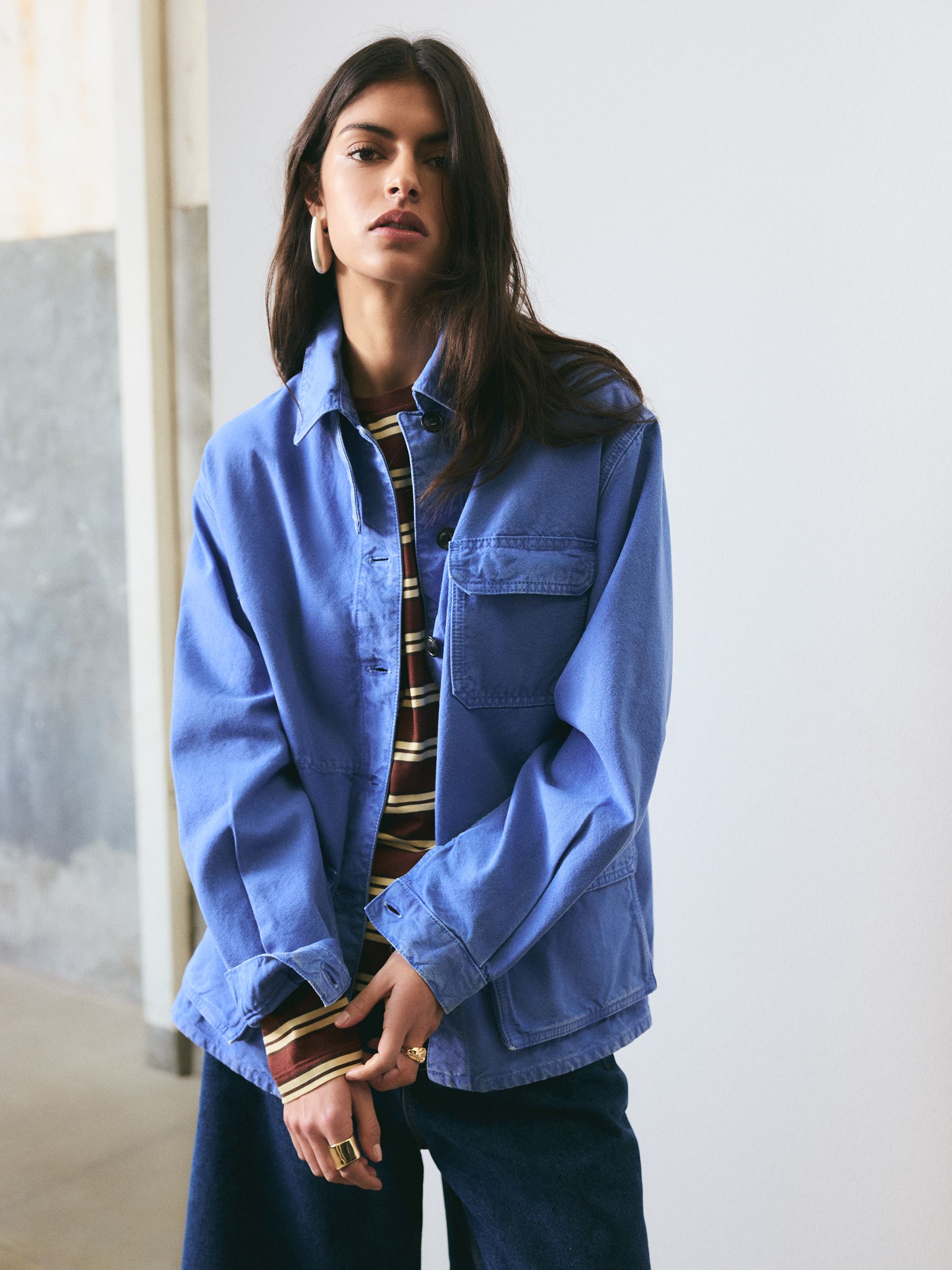 Buy BHOEM Blue Washed Utility Canvas Jacket from Next USA