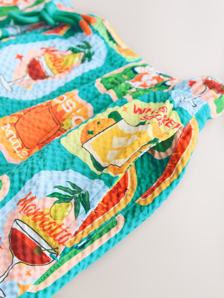 Blue Drink Mat - Seersucker 5 inch Swim Shorts - Obraz 9 z 9