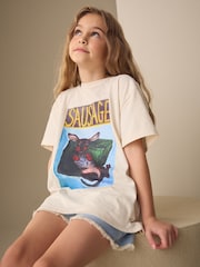 Cream Frankie Thorpe Sausage Dog - Oversized License Graphic T-Shirt (3-16yrs) - Bild 1 von 4