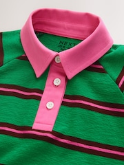 Green & Pink Stripe Long Sleeve Rugby Top (3-16yrs) - Image 7 of 8