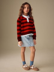 Brown & Orange Stripe Long Sleeve Rugby Top (3-16yrs) - Image 4 of 4