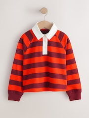 بني وبرتقالي مخطط - رداء علوي راجبي بكم طويل (3-16سنة) - Image 5 of 8