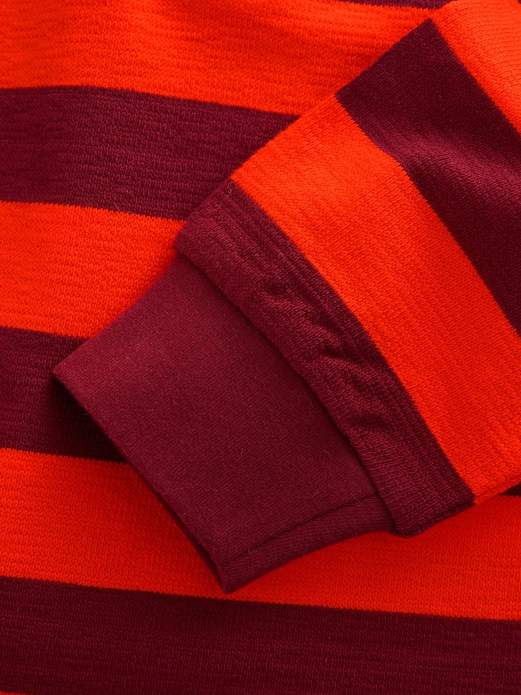 بني وبرتقالي مخطط - رداء علوي راجبي بكم طويل (3-16سنة) - Image 8 of 8