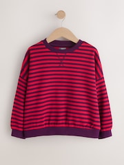 Red/Purple Oversized Cosy Rib Sweatshirt (9mths-16yrs) - Image 5 of 8