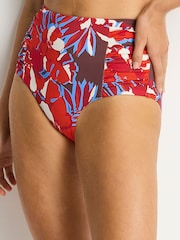 Sea Level Brown Tuscany High Waist Gathered Side Bikini Bottoms - Image 6 of 6