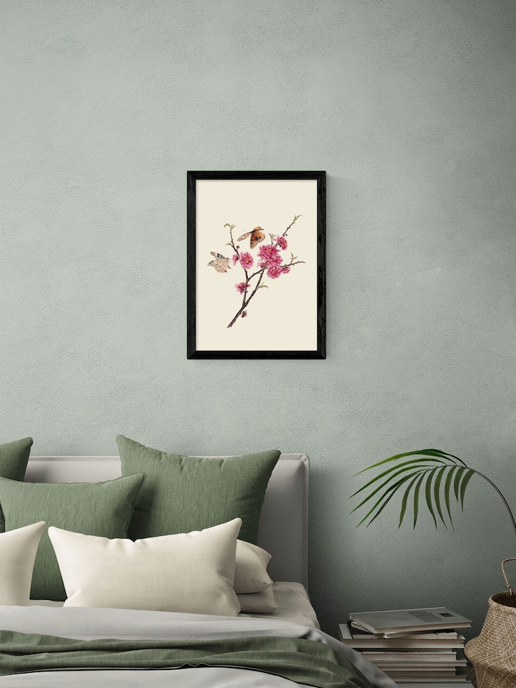 East End Prints Black Flower and Butterflies Wall Art Print by Natural History Museum - Image 1 of 2