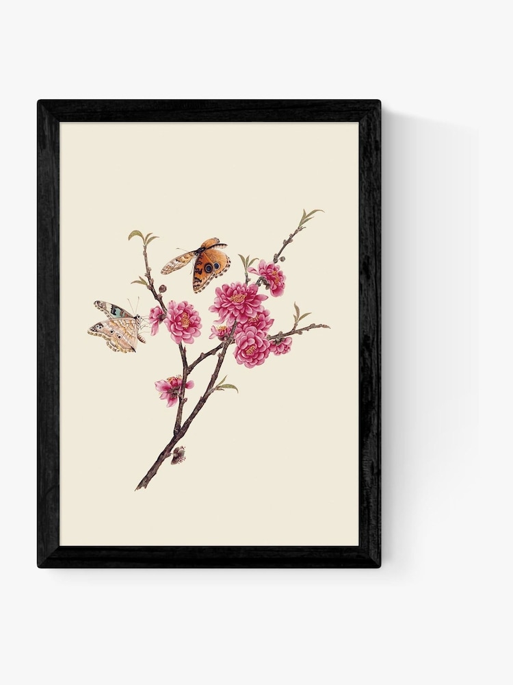 East End Prints Black Flower and Butterflies Wall Art Print by Natural History Museum - Image 2 of 2