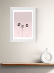 East End Prints White Palms On Pink Wall Art Print by 1x Gallery - Image 1 of 2