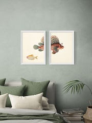 East End Prints Set of 2 White Fish Wall Art Prints by Natural History Museum - Image 1 of 2