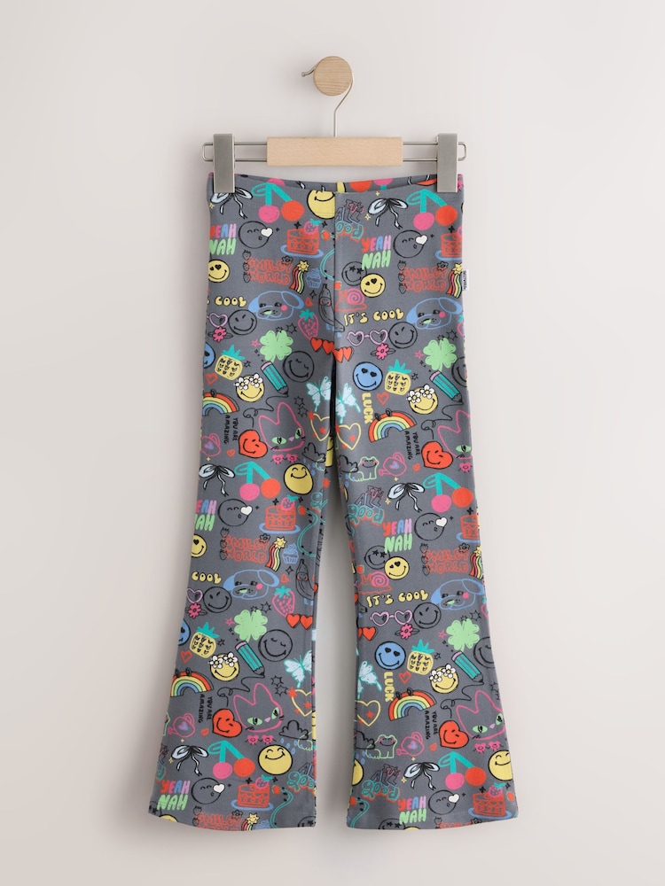 Grey Smiley World Flare Leggings (3-16yrs) - Image 1 of 4