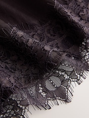 Chocolate Brown Side Split Lace Trim Cami Top - Image 2 of 3