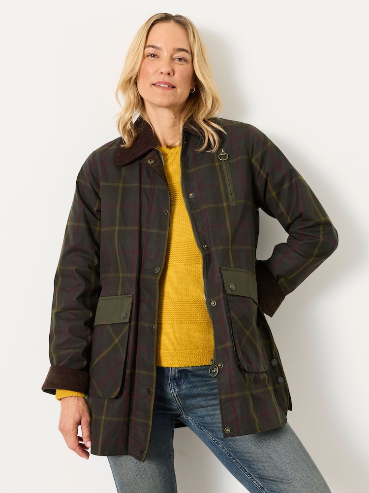 FatFace Kent Green Check Barn Jacket - Image 1 of 6 FatFace Kent Green Check Barn Jacket - Image 1 of 6