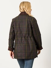 FatFace Kent Green Petite Check Barn Jacket - Image 3 of 6