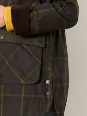 FatFace Kent Green Petite Check Barn Jacket - Image 4 of 6
