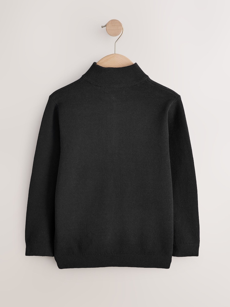 Black Quarter Zip Jumper (3-16yrs) - Image 2 of 4