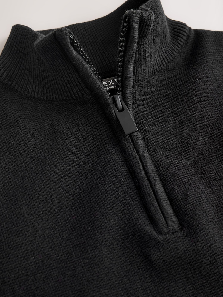 Black Quarter Zip Jumper (3-16yrs) - Image 4 of 4