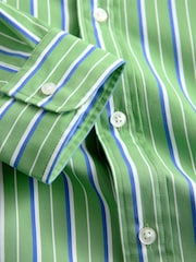 Green Stripe Poplin Long Sleeve Shirt - Image 7 of 8