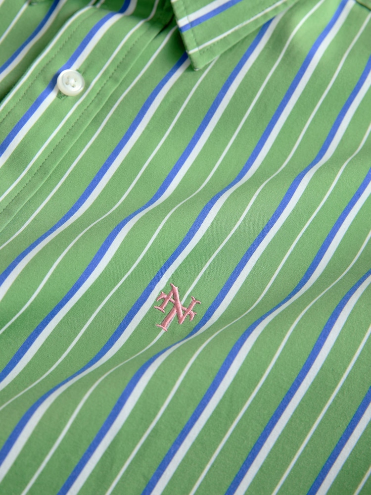 Green Stripe Poplin Long Sleeve Shirt - Image 8 of 8
