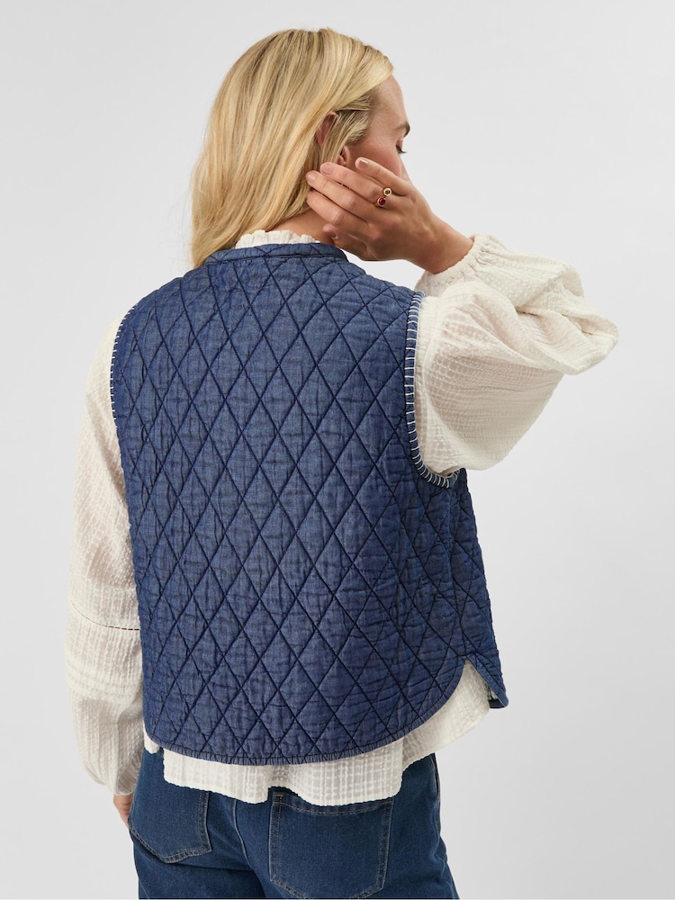 Accessorize Blue Heart Quilted Waistcoat - Image 2 of 4 Accessorize Blue Heart Quilted Waistcoat - Image 2 of 4