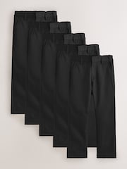 Black Regular Leg Pull On Waist School Trousers 5 Pack (3-17yrs) - Image 1 of 11