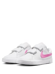 Nike White/Pink Junior Tennis Essential Trainers - Image 2 of 7