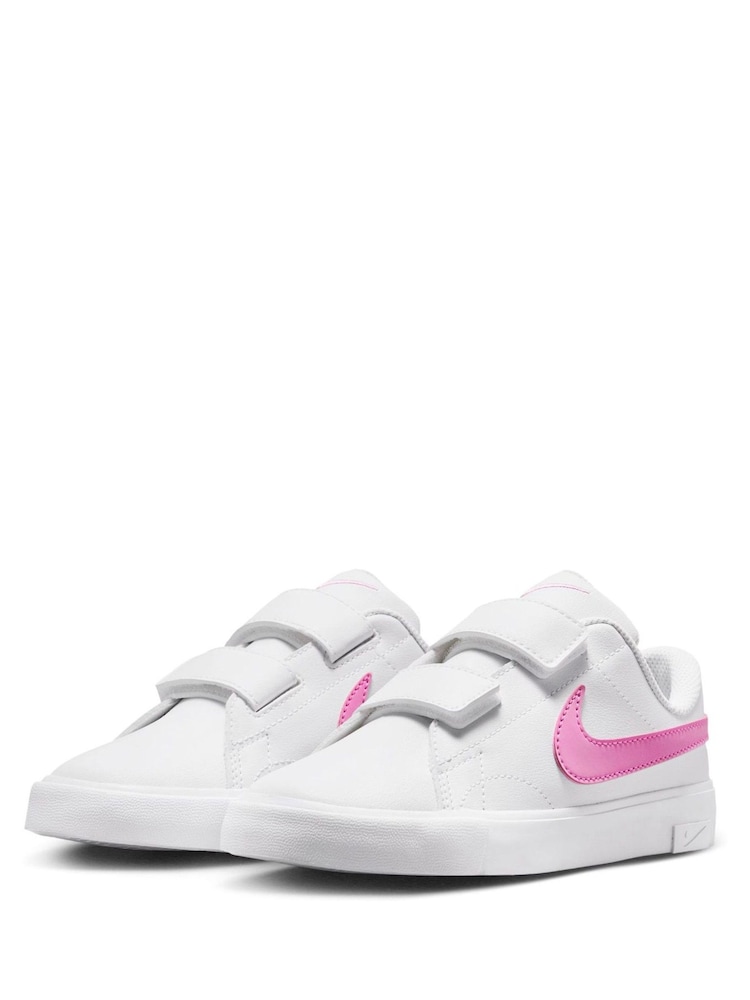 Nike White/Pink Junior Tennis Essential Trainers - Image 2 of 7 Nike White/Pink Junior Tennis Essential Trainers - Image 2 of 7
