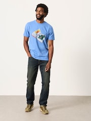 FatFace Chambray Blue Book Bike Graphic T-Shirt - Image 4 of 6