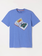FatFace Chambray Blue Book Bike Graphic T-Shirt - Image 6 of 6