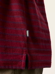 FatFace Cherry Red Short Sleeve Textured Stripe T-Shirt - Image 3 of 6