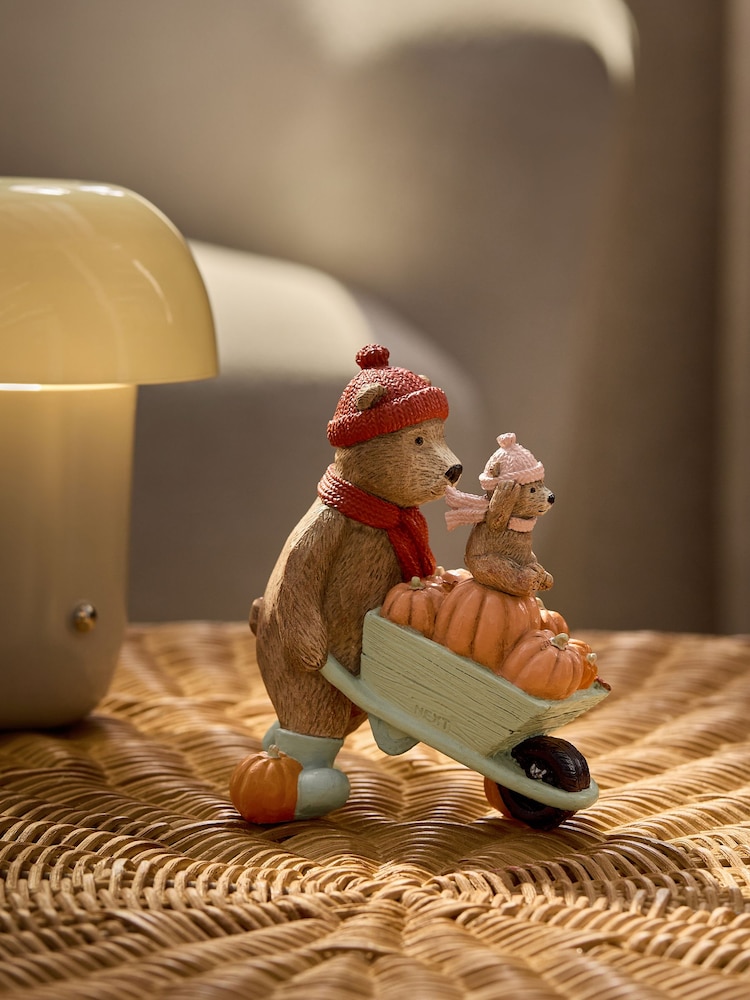 Bertie The Bear and Baby Autumn Pumpkin Picking Ornament - Imagen 1 de 3